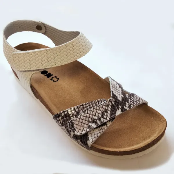 Босоніжки жіночі Leon 4300 біла змія