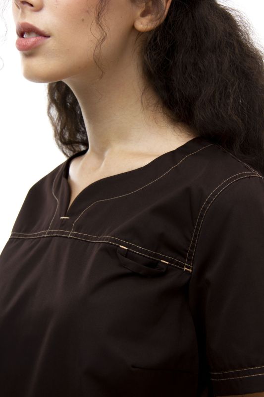 Костюм медичний жіночий 1381 шоколад, IN WHITE