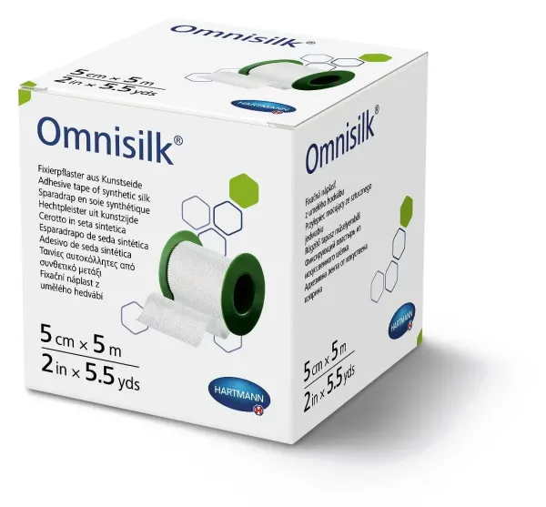 Пластир фіксуючий зі штучного шовку Omnisilk® / Омнісілк 5 см х 5 м 1шт Пластир фіксуючий зі штучного шовку Omnisilk® / Омнісілк 5 см х 5 м 1шт