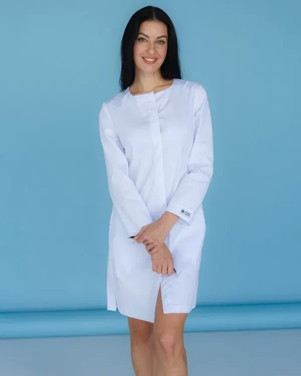 Женский медицинский халат Жаклин цвет белый