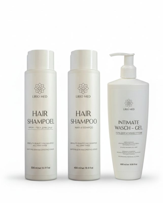 Комплект професійних засобів для догляду за тілом та волоссям LirioMed  Комплект професійних засобів для догляду за тілом та волоссям LirioMed
