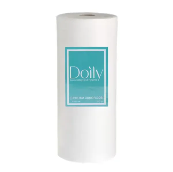 Серветки в рулоні Doily® 30х30 см (100 шт/рул) зі спанлейсу 40 г/м2 Текстура: гладка