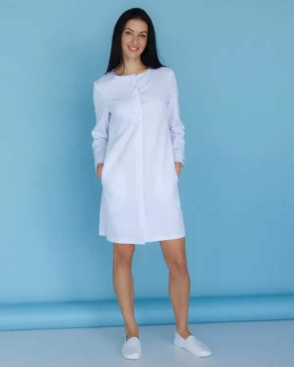 Женский медицинский халат Жаклин цвет белый