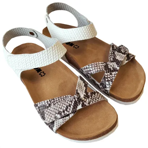 Босоніжки жіночі Leon 4300 біла змія Босоніжки жіночі Leon 4300 біла змія