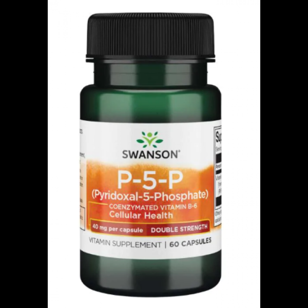 Swanson, P-5-P, подвійна сила, 40mg - 60caps Swanson, P-5-P, подвійна сила, 40mg - 60caps