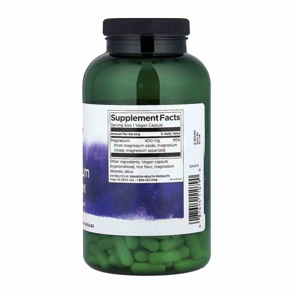 Swanson Triple Magnesium Complex – Комплекс магния для поддержания энергии, нервов и мышц 400мг - 300caps