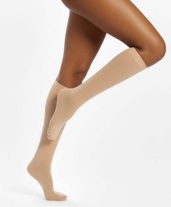 Гольфи 2 клас компресії 22-32 мм. рт. ст. Довгі закритий мисок Pani Teresa св. бежевий