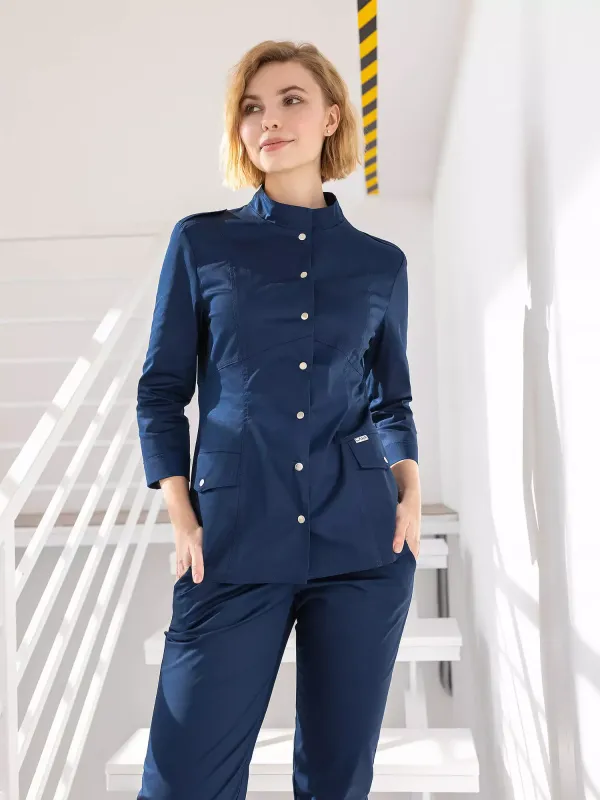 Ясмин Медицинский Костюм цвет темнол синий