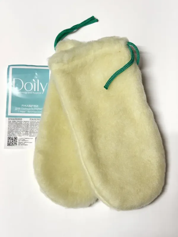 Перчатки многоразовые для парафинотерапии Doily (1 пара/пач.) из искусственного меха Перчатки многоразовые для парафинотерапии Doily (1 пара/пач.) из искусственного меха