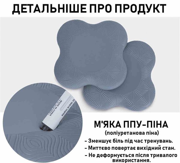 Подставки под колено и локоть Нескользящие коврки для йоги и фитнеса. Пара 20x20 см