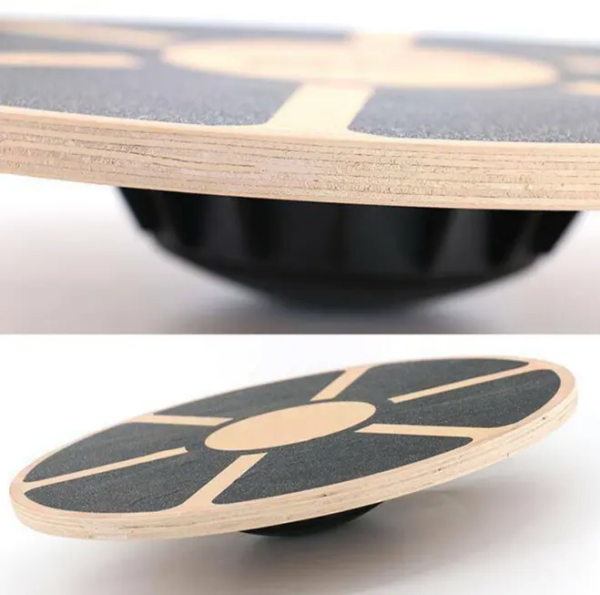 Деревянный балансборд — тренажер для развития равновесия и координации 41x3 см