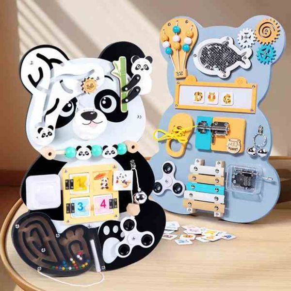 Деревянный Бизиборд Панда 43x44 см