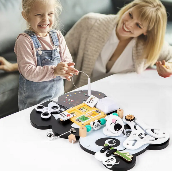 Деревянный Бизиборд Панда 43x44 см