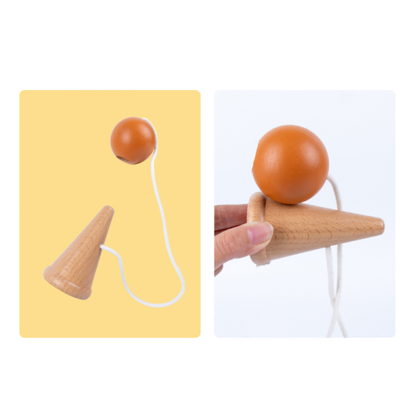 Деревянная кендама "Мороженое" 7x25 см