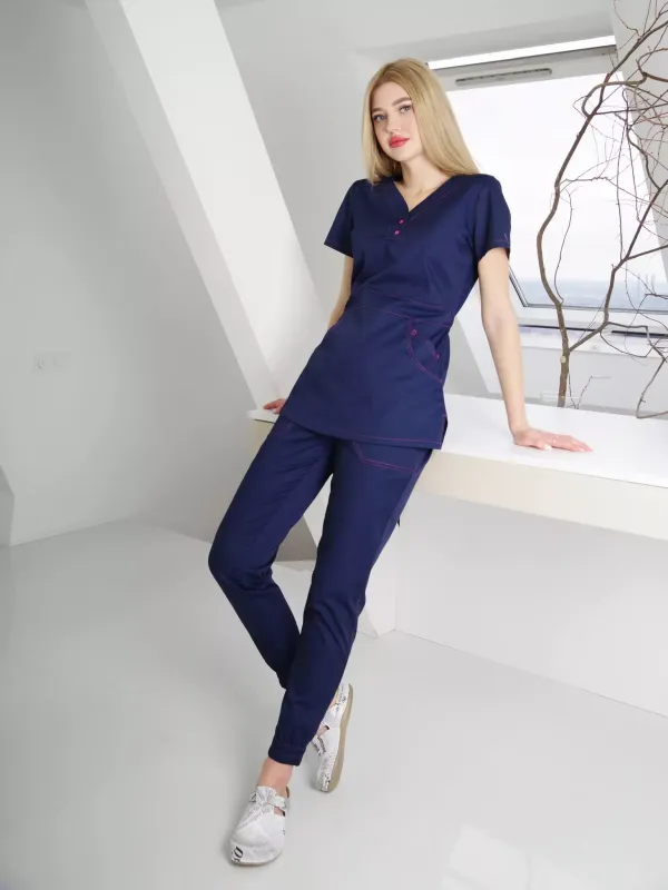 Жіночий  костюм Тедді колір темно-синій