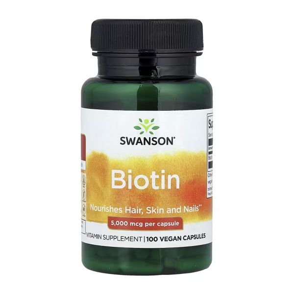 Swanson Biotin 5000 мкг – Біотин для краси, росту волосся та енергії - 100 caps Swanson Biotin 5000 мкг – Біотин для краси, росту волосся та енергії - 100 caps