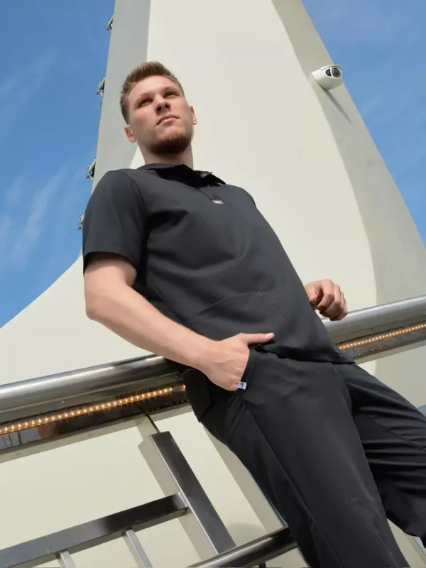 Матео мужское медицинское поло колір чорний