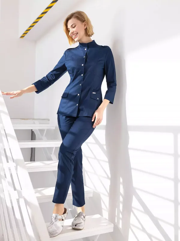 Ясмин Медицинский Костюм цвет темнол синий