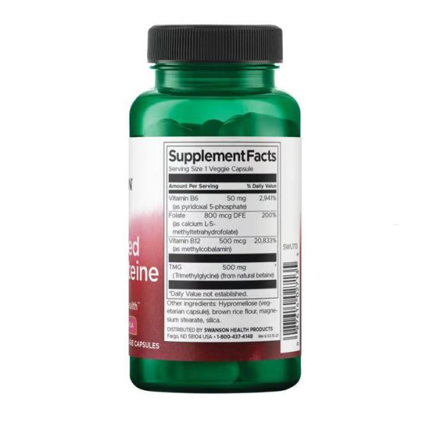 Swanson Activated Homocysteine Formula –  здоров’я серця, судин і нервів - 60 vcaps