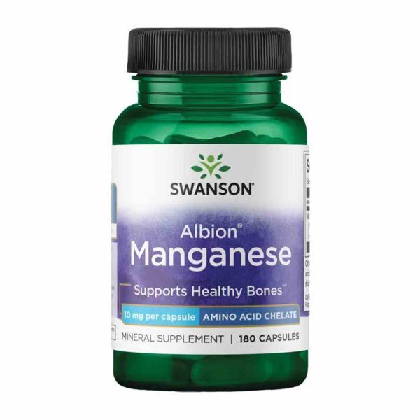 Хелат марганцю. Swanson. Albion Manganese 10mg - 180 caps