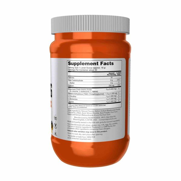 BCAA Big 6 від NOW® – енергія, витривалість та відновлення без кофеїну - 600g Watermelon 