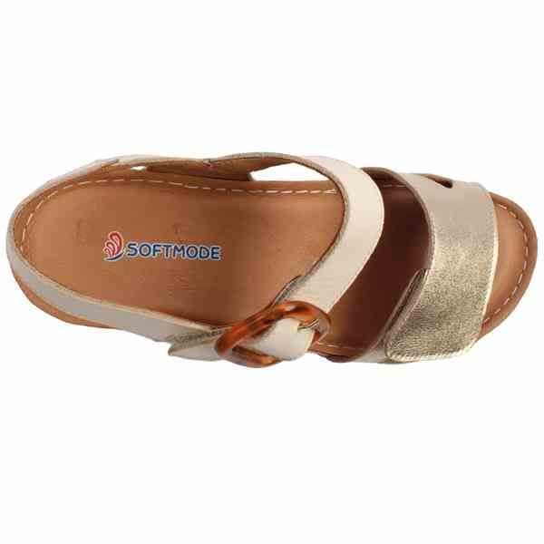 Босоніжки анатомічні жіночі, бежевий/золотий (арт.229921), TM SoftMode (Туреччина)