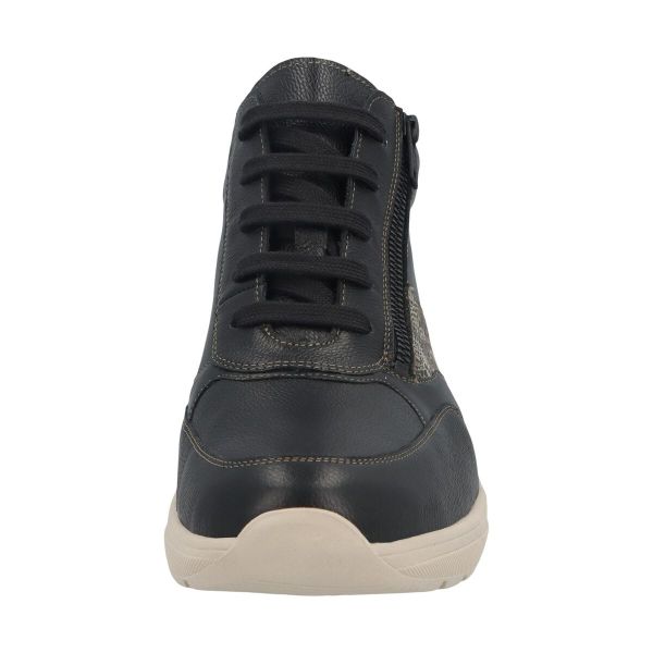 Черевики жіночі демісезонні Mia, чорний/принт рептилії (арт.7 43027 01243), Solidus (Німеччина)