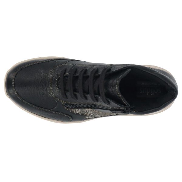 Черевики жіночі демісезонні Mia, чорний/принт рептилії (арт.7 43027 01243), Solidus (Німеччина)