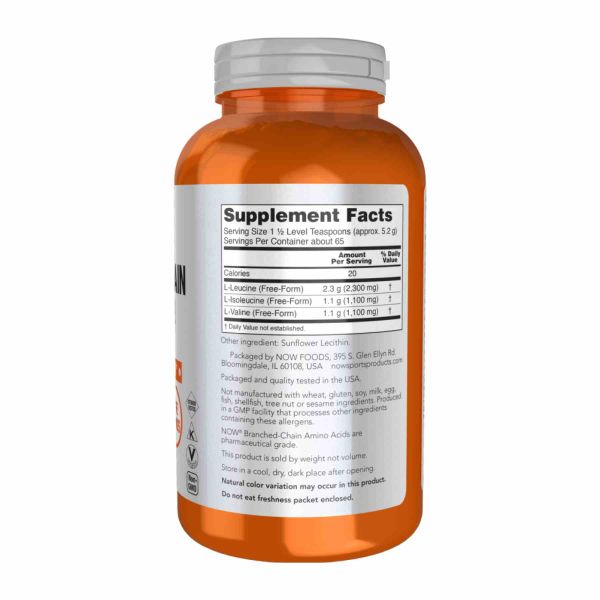 BCAA Powder NOW® – Чистые аминокислоты для мышечного обновления и силы - 340g