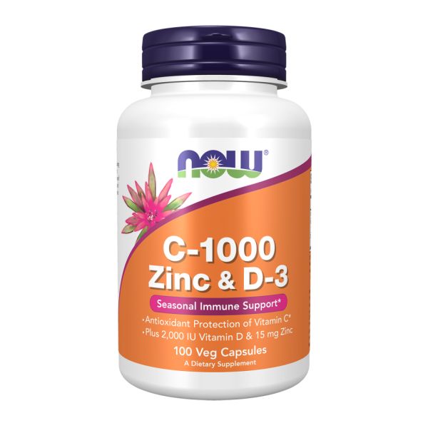 C-1000 Zinc & D-3 NOW Seasonal Immune Support – комплексная поддержка иммунитета - 100 vcaps C-1000 Zinc & D-3 NOW Seasonal Immune Support – комплексная поддержка иммунитета - 100 vcaps