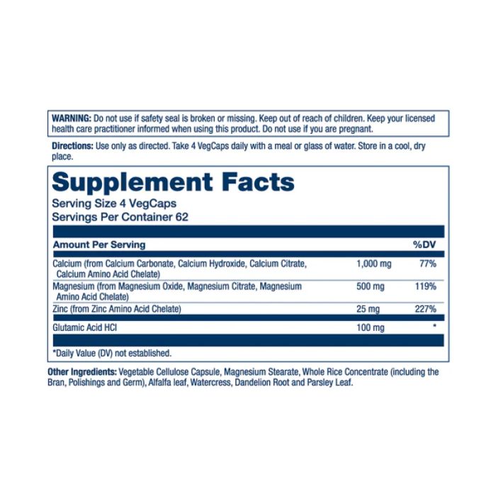 Calcium Magnesium Zinc – 250 капсул для підтримки кісток, імунітету та м’язів
