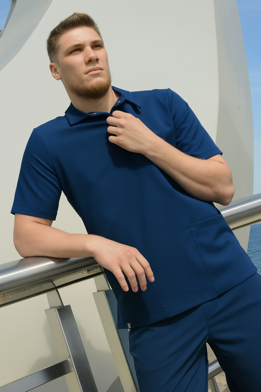 Матео чоловіче медичне поло колір синій Матео чоловіче медичне поло колір синій