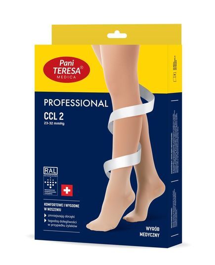 Панчохи компресійні PROFESSIONAL CCL 2 клас компресії довгі, закриті, 0442, Pani Teresa Professional