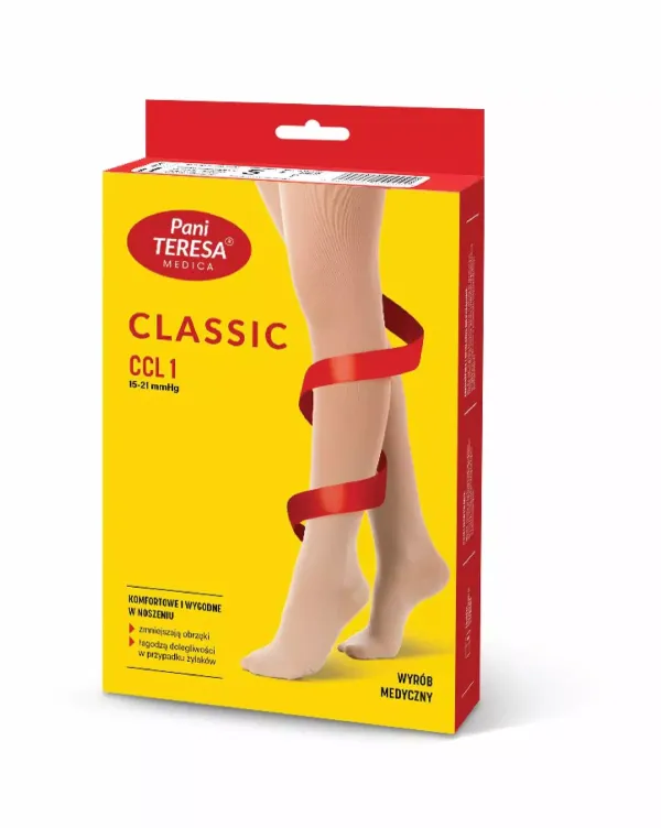 Чулки 1 класс компрессии 15-21 мм. рт. ст. Длинный открытый мисок Pani Teresa Чулки 1 класс компрессии 15-21 мм. рт. ст. Длинный открытый мисок Pani Teresa