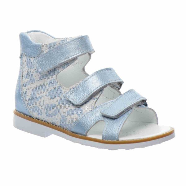 Детские ортопедические босоножки для девушек голубые, Theo Leo (Турция)