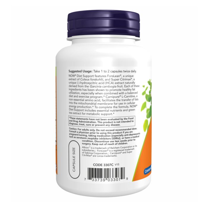 NOW Diet Support — Натуральна підтримка обміну речовин і контролю ваги - 120 vcaps