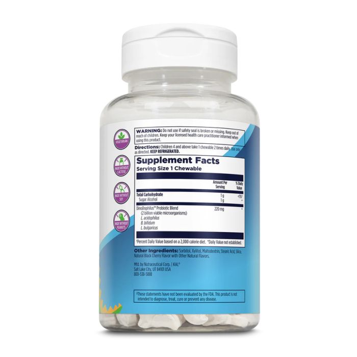 Dino-Dophilus™ Kids Probiotic - 60 chewables Black Cherry