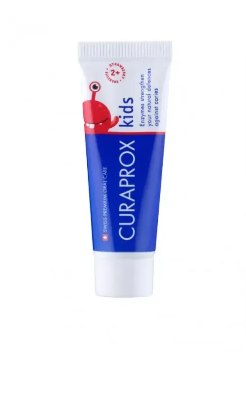 Дитяча зубна паста з полуничним смаком. З фтором 950ppm. . Об’єм - 10мл. Для дітей віком від 2-х років. Дитяча зубна паста з полуничним смаком. З фтором 950ppm. . Об’єм - 10мл. Для дітей віком від 2-х років.