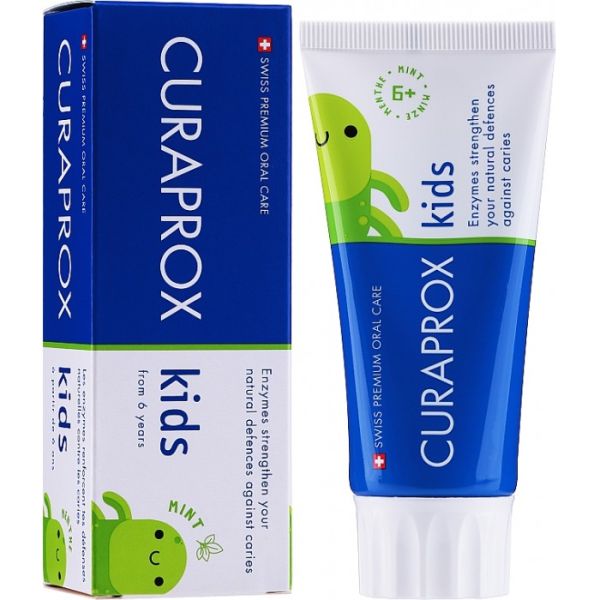 Дитяча зубна паста з ніжним м’ятним смаком. З фтором 1450ppm. . Об’єм - 10мл. Для дітей віком від 6-ти років.