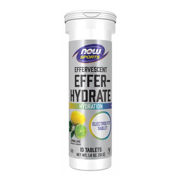 Шипучі електроліти NOW Effer-Hydrate Lemon-Lime - 10 tabs  Шипучі електроліти NOW Effer-Hydrate Lemon-Lime - 10 tabs