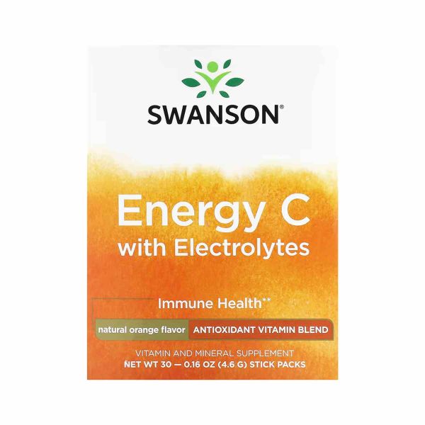 Swanson, Energy C with Electrolytes, натуральний апельсин - 30 packs Orange  Swanson, Energy C with Electrolytes, натуральний апельсин - 30 packs Orange