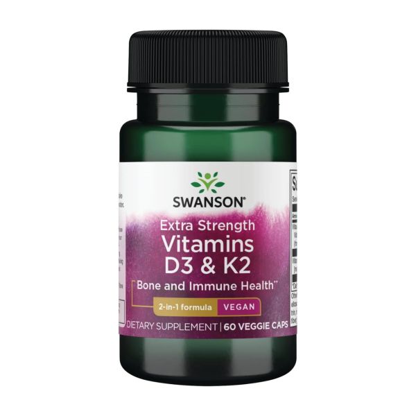 Вітамін Д3 К2 Swanson ,Extra Strength D3 & K2 5000 Iu & 100mcg - 60 vcaps Вітамін Д3 К2 Swanson ,Extra Strength D3 & K2 5000 Iu & 100mcg - 60 vcaps