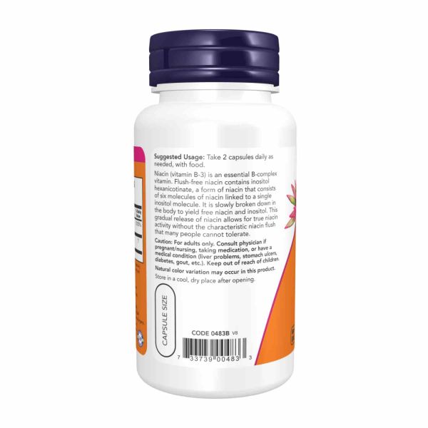  Flush-Free Ниацин (Витамин B3) NOW® – Без красноты 250mg - 180 vcaps