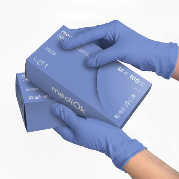 Медичні рукавички нітрилові Nitrile Ocean Блакитні 3,5 г Медичні рукавички нітрилові Nitrile Ocean Блакитні 3,5 г
