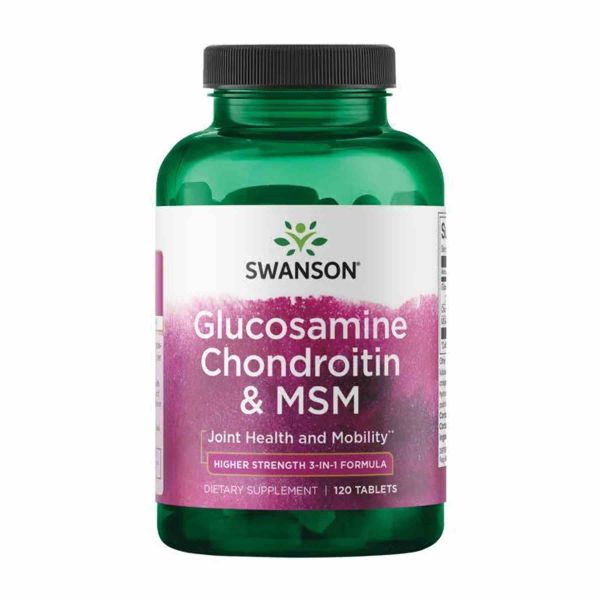 Комплекс для суглобів Хондропротектор Swanson, Glucosamine Chondroitin & Msm - Higher Strength - 120 tabs Комплекс для суглобів Хондропротектор Swanson, Glucosamine Chondroitin & Msm - Higher Strength - 120 tabs