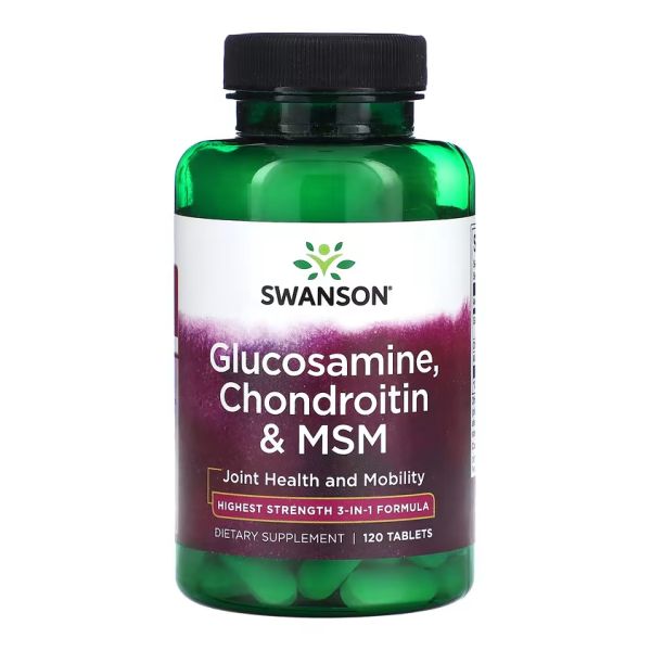 Хондропротектор Swanson, Glucosamine, Chondroitin & Msm Highest Strength3-in-1 Formula - 120 tabs Хондропротектор Swanson, Glucosamine, Chondroitin & Msm Highest Strength3-in-1 Formula - 120 tabs