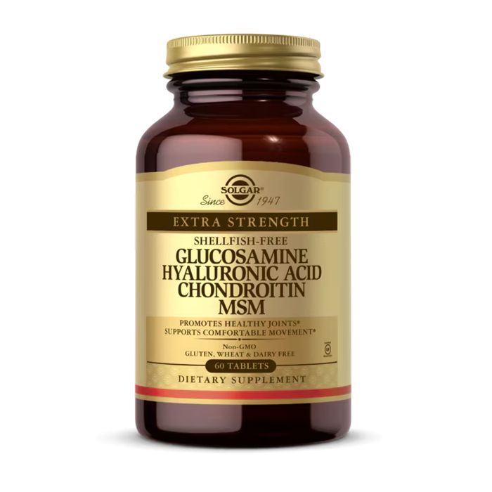 Глюкозамін Гіалуронова кислота Хондроітин МСМ Solgar Glucosamine Hyaluronic Acid Chondroitin MSM - 60 tabs
