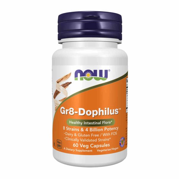 NOW® Gr8-Dophilus™ – 8 штамів пробіотиків для здоров’я кишечника - 60 vcaps NOW® Gr8-Dophilus™ – 8 штамів пробіотиків для здоров’я кишечника - 60 vcaps