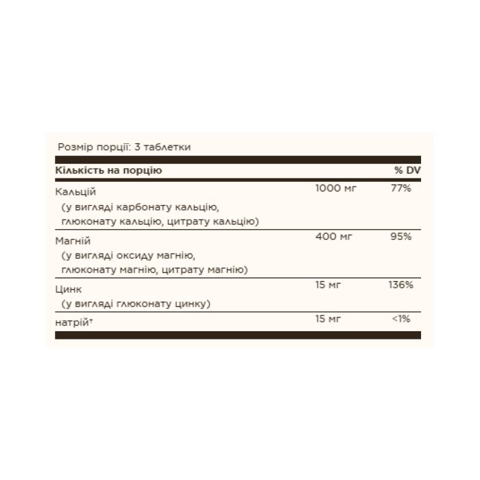 Calcium Magnesium Plus Zinc - 250 tabs