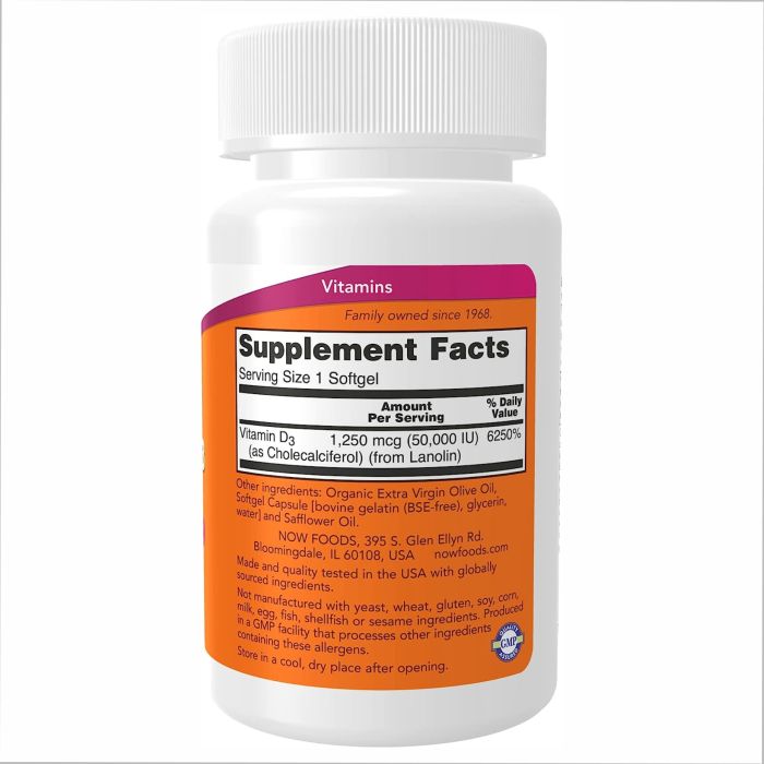 Vitamin D-3 50,000 IU - 50 softgels